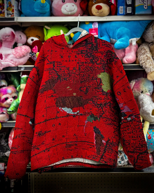 ‘Global’ Red Tapestry Hoodie